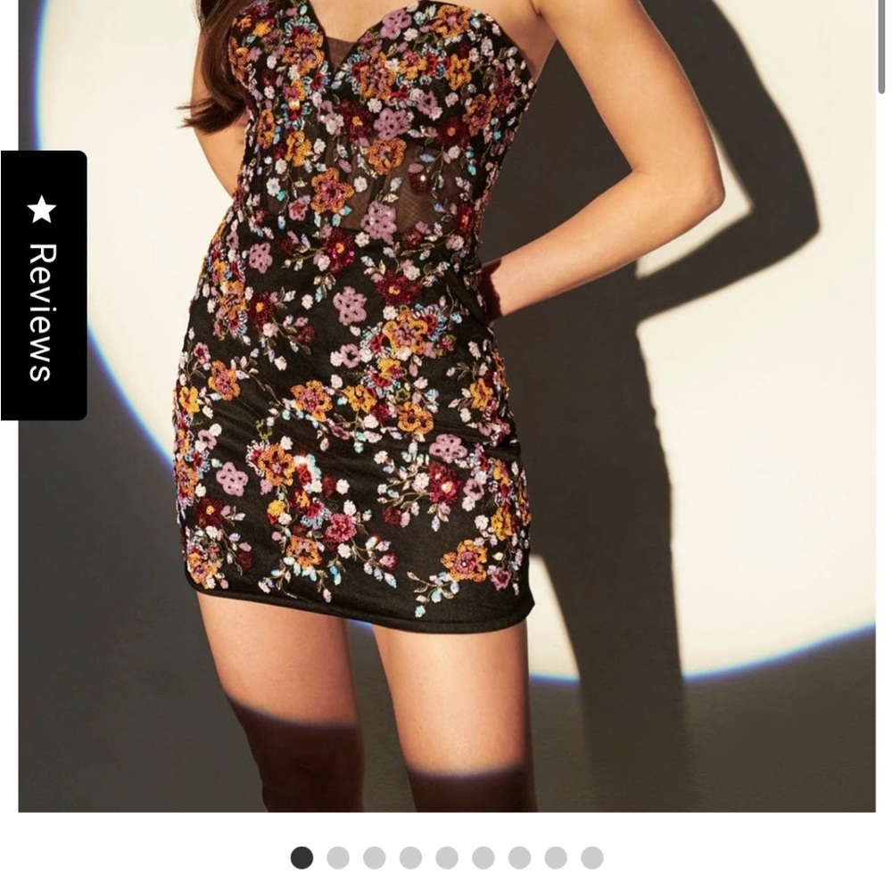 Floral Embroidered Mini Dress